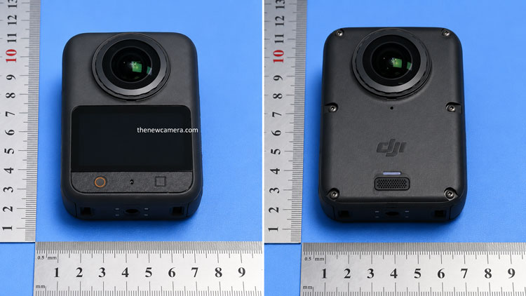 DJI Osmo 360 II in Vorder- und Rückansicht aus den veröffentlichten FCC-Produktunterlagen